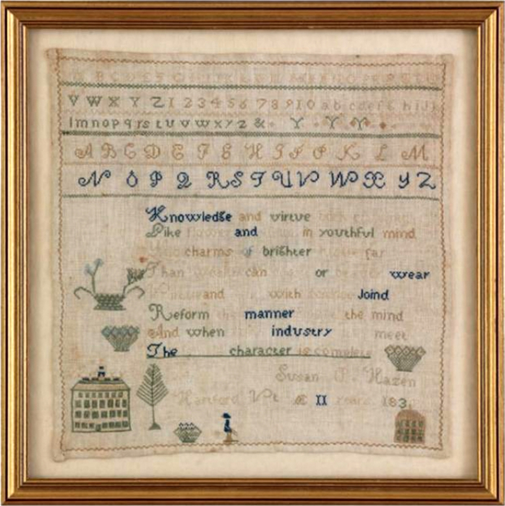 1832 sampler by Susan Hazen.